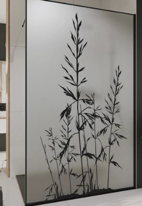 Satiniertes Glas mit dekorativem Muster für individuelle Walk-in-Duschen