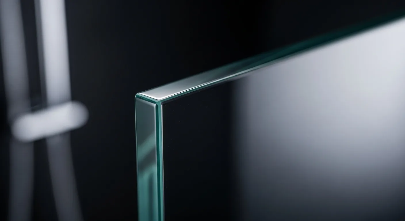Hochwertiges ESG-Sicherheitsglas für Eckduschen in der Nahaufnahme